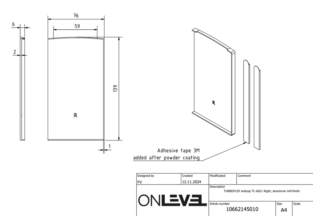 TF-6621 Profile Endcaps