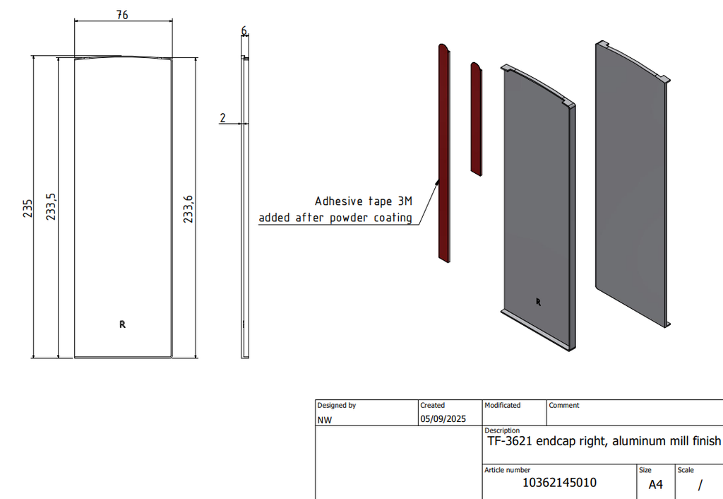 TF-3621 Profile Endcaps