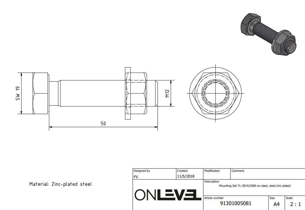 TF-3620 Mounting Sets - Steel 