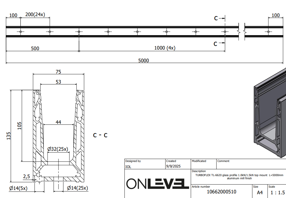TF-6620 Glass Profile