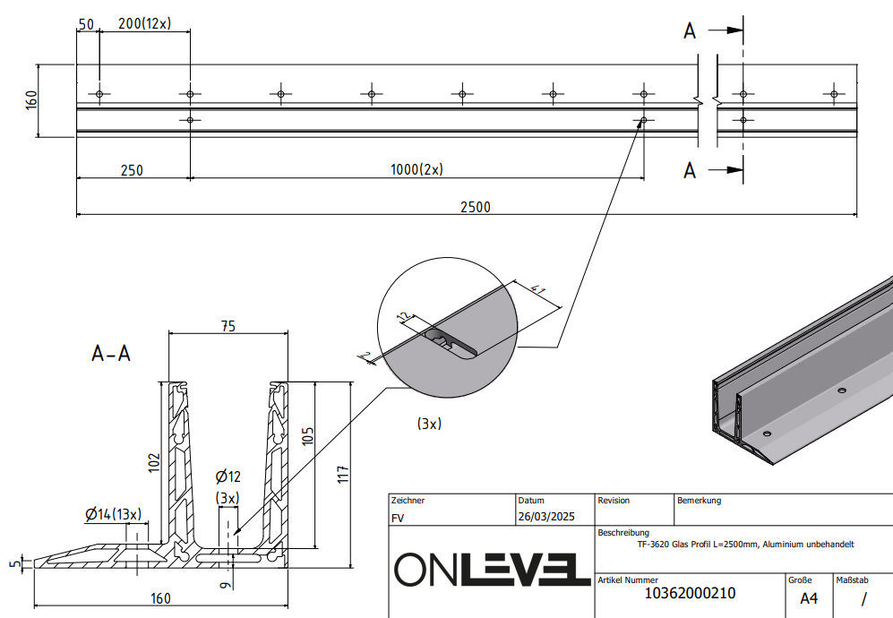 TF-3620 Glass Profile