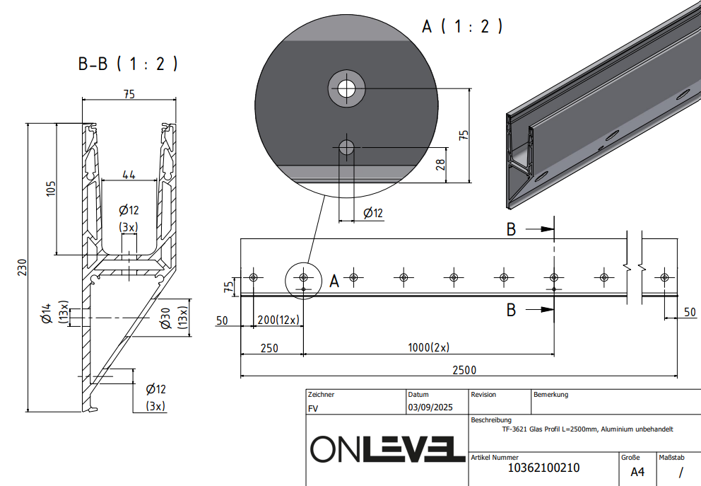 TF-3621 Glass Profile