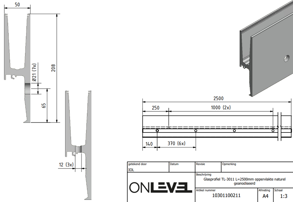 TL-3011 Glass Profile
