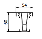 TL-1010 Concrete casting profile for finish with Top-Cover L=5000mm alum. natural anodized