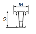 TL-1010 Concrete casting profile for finish with Top-Cover L=5000mm alum. natural anodized