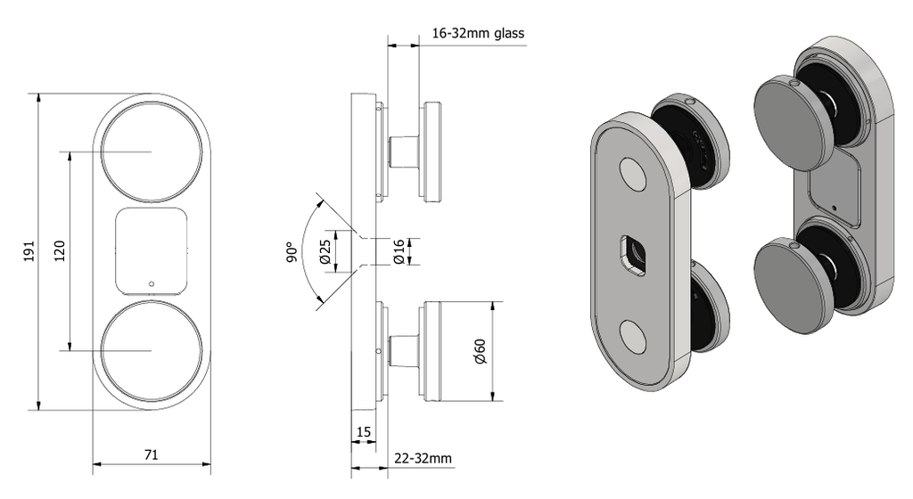 Glass Two Point Fixation
