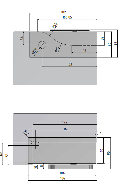Swinger zelf-sluitend draaischarnier set glas 8-13mm max. deurgewicht 60kg voor binnen gebruik, rvs 304 RAL glanzend