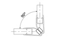 Douche deur afdichting 90° met magneet voor glas 8mm L=2200mm, kunststof zwart