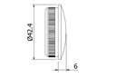 EMPIRE STATE POST eindkap gewelfd Ø42.4x2mm, rvs 304 geborsteld