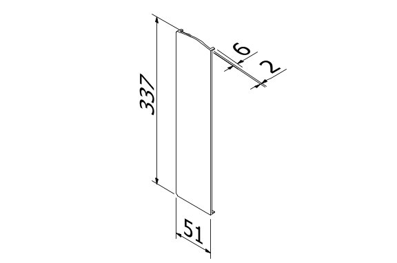 TL-3011 Eindkap rechts alleen voor laag Afdekkap trap opgang aluminium onbehandeld