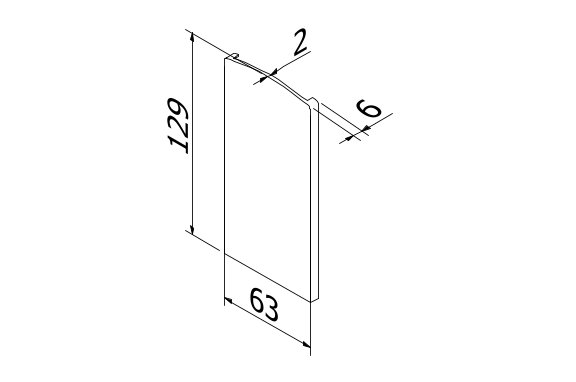 TL-3080 Eindkap links aluminium onbehandeld