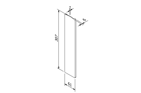 TL-3121 Eindkap links alleen voor lage afdekkap aluminium onbehandeld