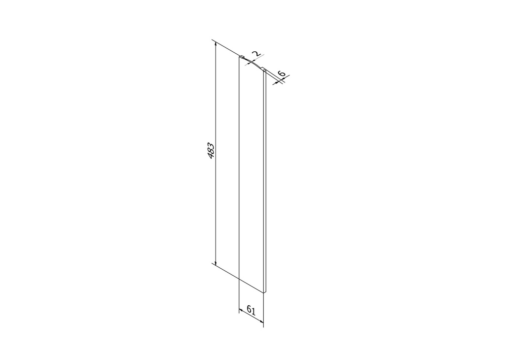TL-3121 Eindkap links alleen voor lage afdekkap trap opgang aluminium onbehandeld