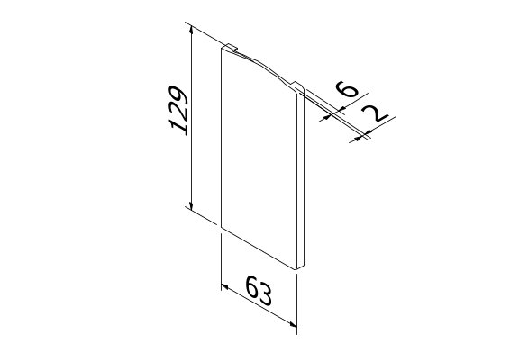 TL-6080 Eindkap links/rechts aluminium onbehandeld