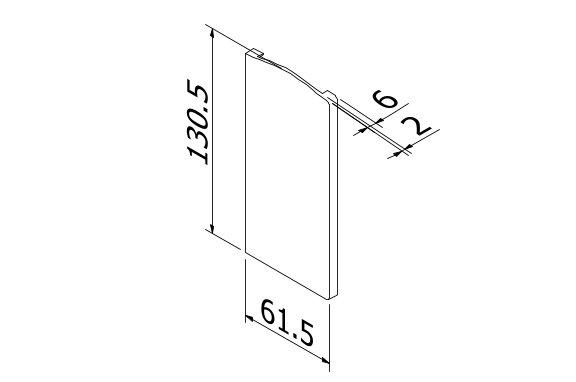 TL-6081 Eindkap links aluminium RAL (struct.)