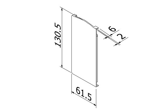 TL-6081 Eindkap rechts aluminium RAL mat