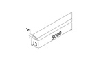 AIRFORCE plastic profiel voorzijde glasdikte 10/10/4 (21.52mm) L=5000mm, kunststof zwart