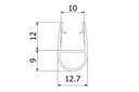 SUNVIEW deurafdichting met balg voor glas 10mm L=2800mm, kunststof transparant