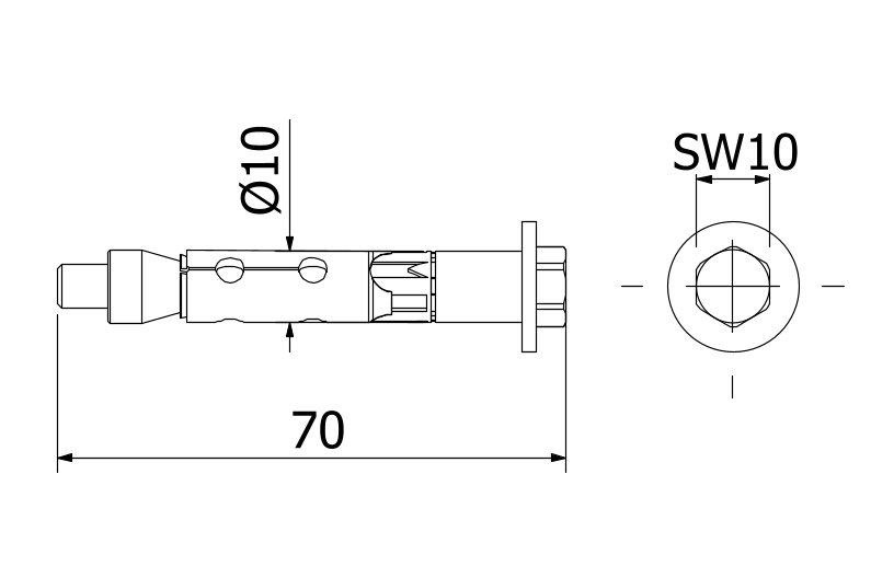 Bevestigingsanker Fischer FH II 10/10 S staal verzinkt