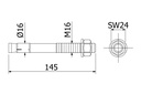 Bevestigingsanker MKT BZ3 M16x145 staal verzinkt