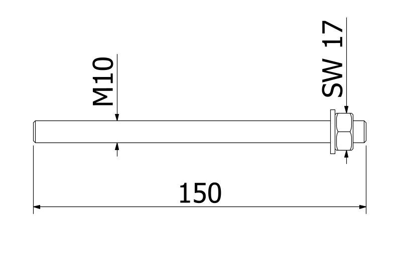 Bevestigingsanker MKT VMU-A M10x150 staal verzinkt