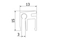 Top-cover 1.0kN, B=3mm, L=5000mm alum. RAL glanzend