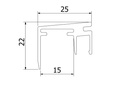 Top-cover 1.0kN, B=15mm, L=5000mm alum. RAL glanzend