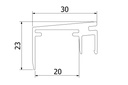 Top-cover 1.0kN, B=20mm, L=5000mm alum. RAL glanzend