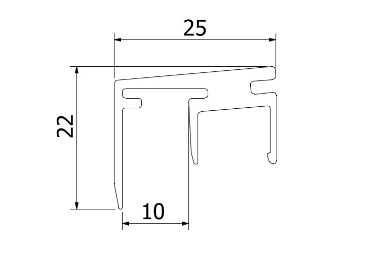 Top-cover 3.0kN, B=10mm, L=5000mm aluminium onbehandeld