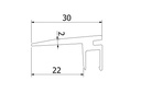 Floor-connect 1.0kN, B=20mm, L=5000mm aluminium naturel geanodiseerd