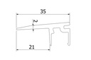 Floor-connect 3.0kN, B=20mm, L=5000mm aluminium onbehandeld