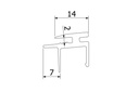 Top-cover 3.0kN, horiz. B=2mm L=5000mm, alum. RAL glanzend