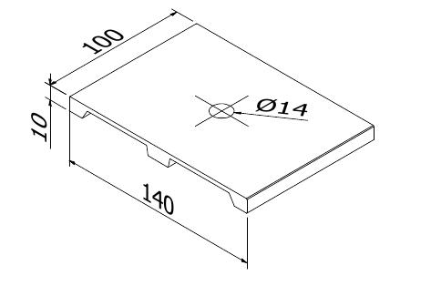 TL-3010 Afstandhouder dikte 10mm aluminium onbehandeld