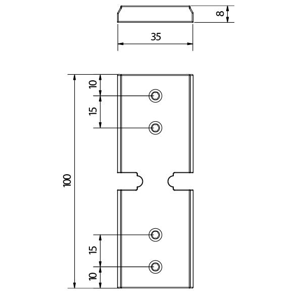Connector glazen leuning