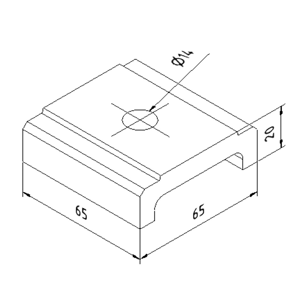 TL-6020 Afstandhouder dikte 18mm aluminium naturel geanodiseerd