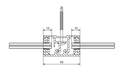 SKYFORCE-Top center post incl. rubberset for glass 12.76mm height 1100mm, alum. anthr. grey matt (RAL 7016)