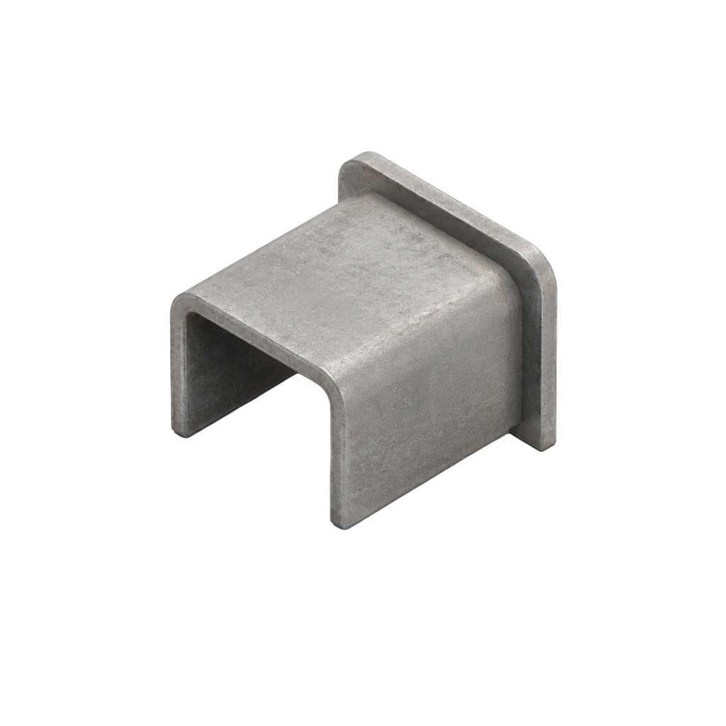 Endekappe flad til U-profil 26x20x2mm, AISI 304 satin (model 2025)