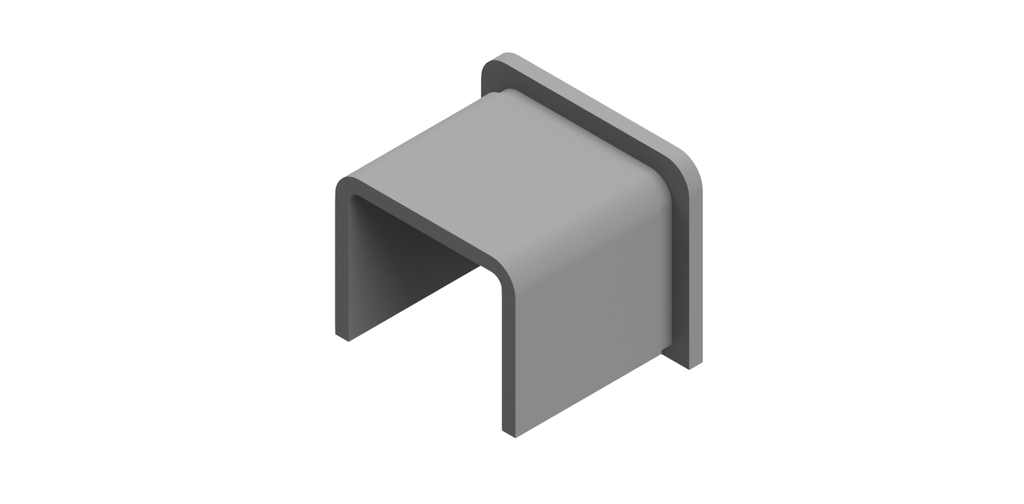 Endcap flat for U-profile 30x25x2mm, AISI 304 satined (model 2025)
