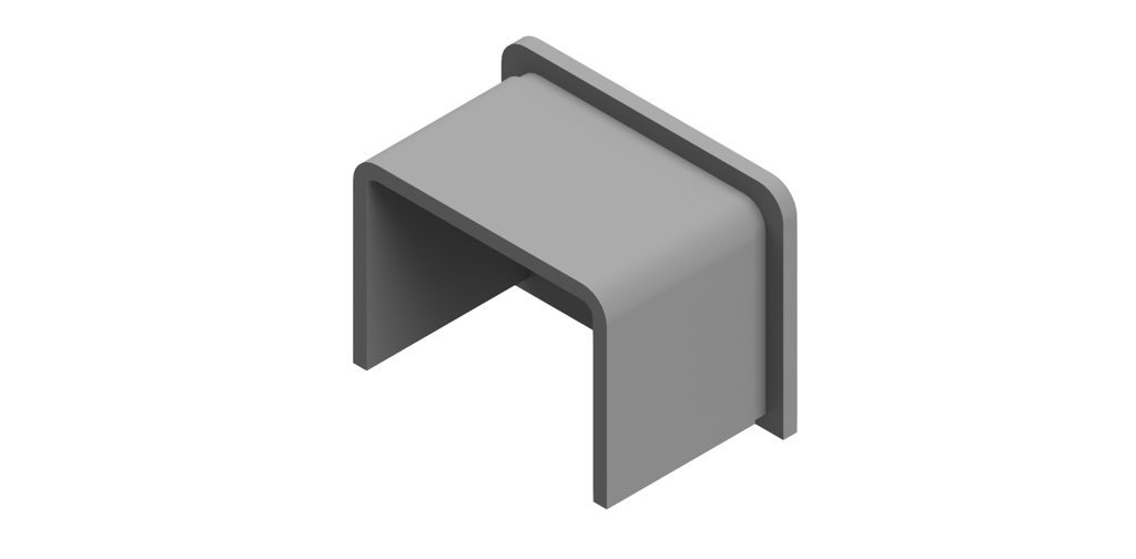 Endelokk flat for U-profil 40x30x2mm, AISI 316 satineret (modell 2025)