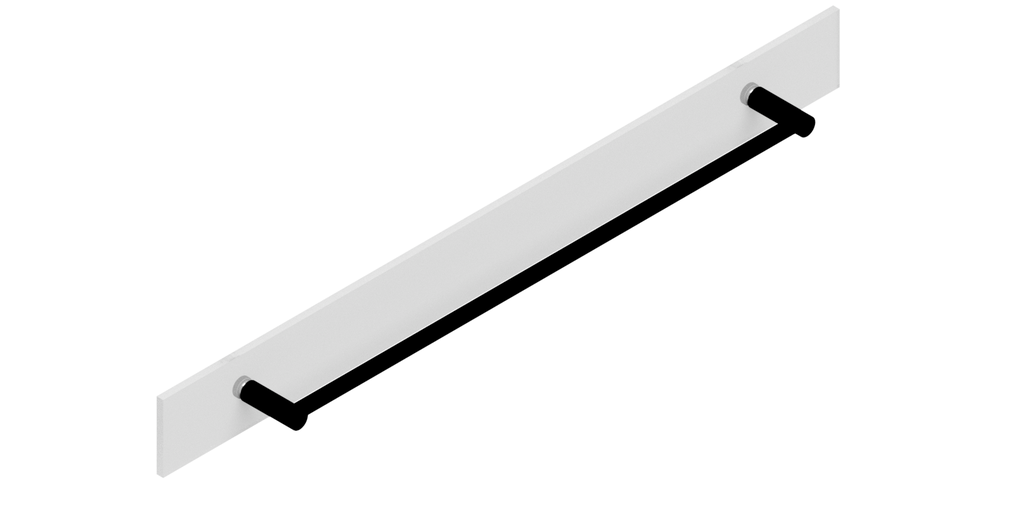 Towel holder set glass/wall mount Ø25mm L=750mm, brass Stealth Black