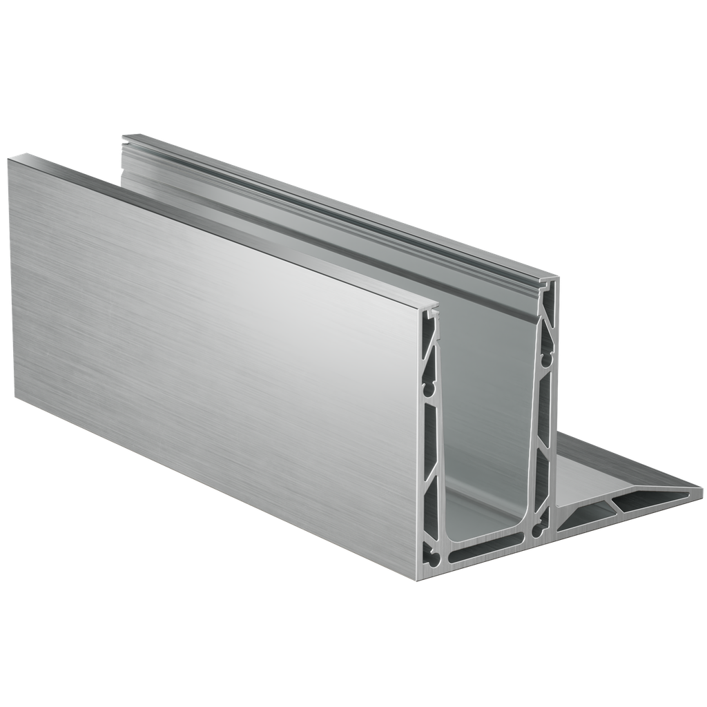 TF-3620 glasprofil L=2500mm, aluminium natur anodiserad