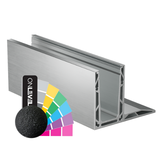 TF-3620 glasprofil L=2500mm, aluminum RAL struktur