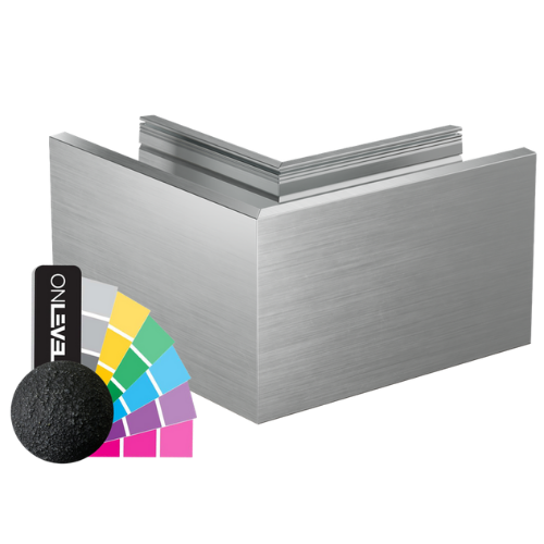 TF-3620 utsida hörna 90°, aluminium RAL struktur