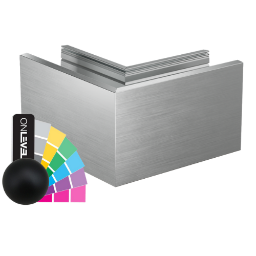TF-3620 utsida hörna 90°, aluminium RAL matta
