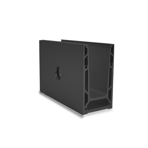 TF-6621 glass profile L=5000mm, aluminum RAL matt (RAL 9005)
