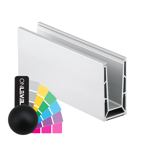 TL-6500 Glass profile L=5000mm aluminum RAL matt