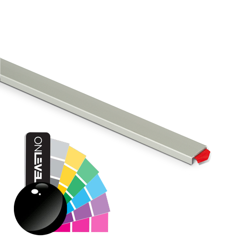 Glas kant beskyttelse til glas 10-11.5mm L=1500mm, aluminium RAL skinnende (herunder glas montering tape)