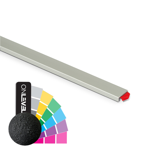 Glas kantbeskyttelse til glas 15-17.5mm L=2000mm, aluminium RAL struktur (herunder glas montering tape)