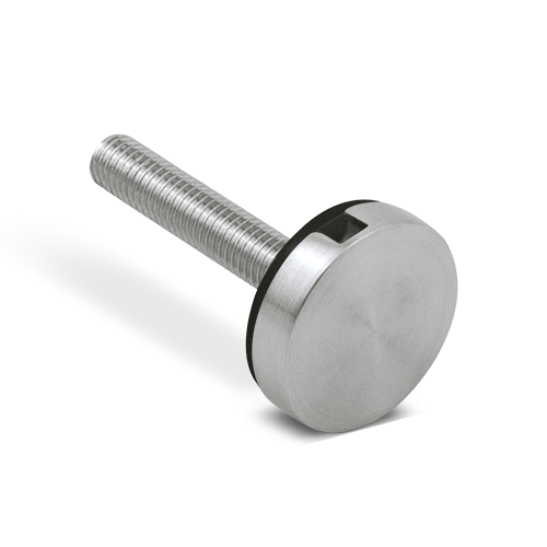 Glass adapter Ø30mm front side AISI 304 satined