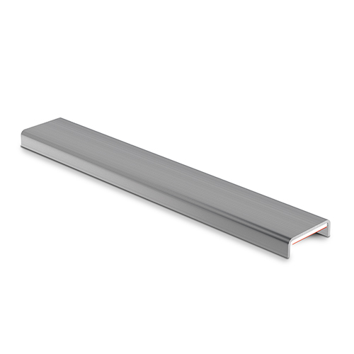 Glas kant beskytt. til glas 15-17.5mm L=200mm, AISI 316 satin herunder glas montering tape